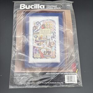Vintage Bucilla Counted Cross Stitch Kit Stitchers Sampler Sewing Gift 40767 NOS
